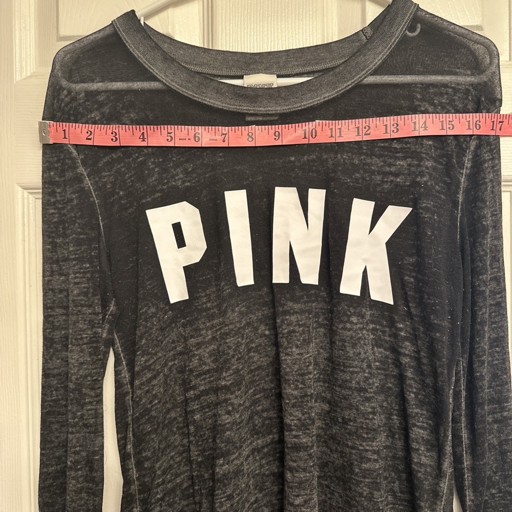 PINK Victoria's Secret Black and White Sweatshirt with Bold Branding - Picture 6 of 8